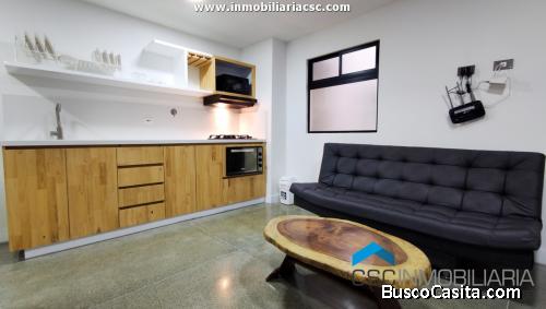 Apartamento amoblado con jacuzzi y terraza en el barrio Boston de Medellín.