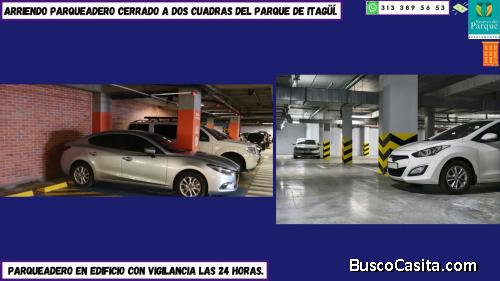 ARRIENDO PARQUEADERO CERRADO EN EDIFICIO DE ITAGÜÍ, A 2 CUADRAS DEL PARQUE PPAL