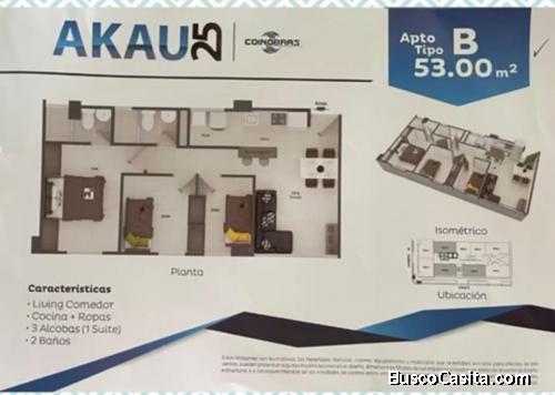 Vendo apartamento nuevo AKAU 25 