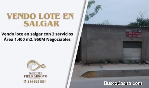 lote de salgar  para venta, area 1.400 m2, con los 3 servicios