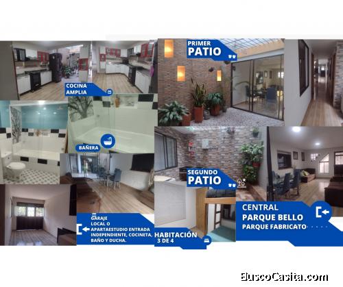 CASA EN VENTA PRIMER PISO, CON GARAJE PARA MOTO Y CARRO Y APARTAESTUDIO LOCAL  BELLO, ANTIOQUIA