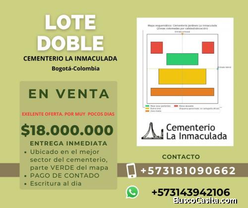 LOTE DOBLE EN EL CEMENTERIO LA INMACULADA