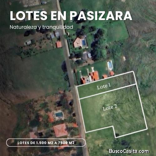 LOTES DE 1.500 A 7.500 M² EN PASIZARA – NATURALEZA EN CHACHAGÜÍ