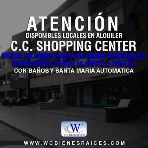  Locales Dispónibles en C.C Shopping Center