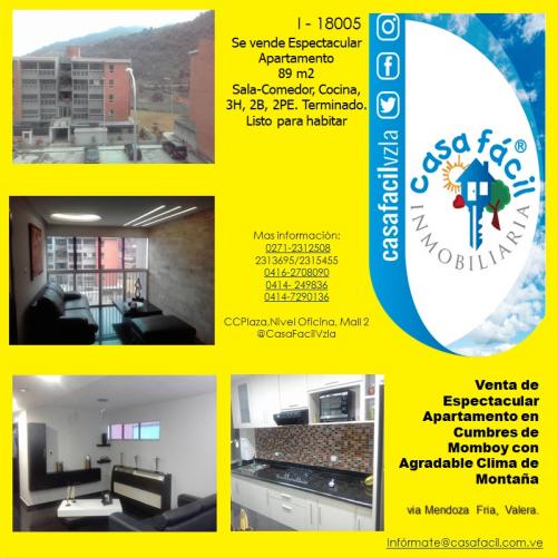 VENTA DE ESPECTACULAR APARTAMENTO EN CUMBRES DE  MOMBOY CON UN AGRADABLE CLIMA DE MONTAÑA