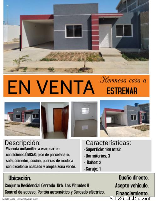 GANGA Hermosa vivienda unifamiliar a estrenar