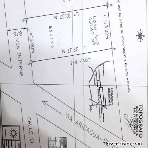 Excelente terreno, Sector Sabana del Agua. Vía Playa El Agua