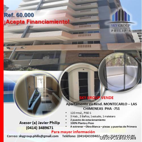 APARTAMENTO, RESD. MONTECARLOS – LAS CHIMENEAS PHA-751