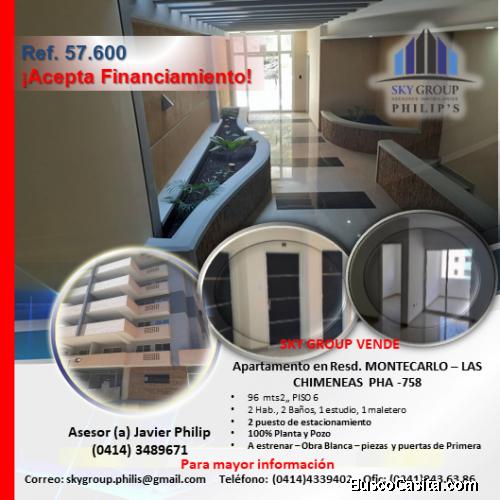 APARTAMENTO, RESD. MONTECARLOS – LAS CHIMENEAS PHA-758