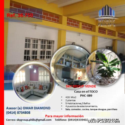 ❇️ Amplia CASA-QUINTA 2 Plantas, EL TOCO Guacara - 428.45m2        PHC-089