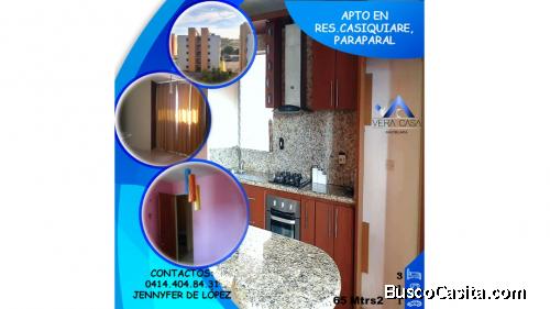 Vende Apartamento Residencias Casiquiare, Paraparal 65mts2 
