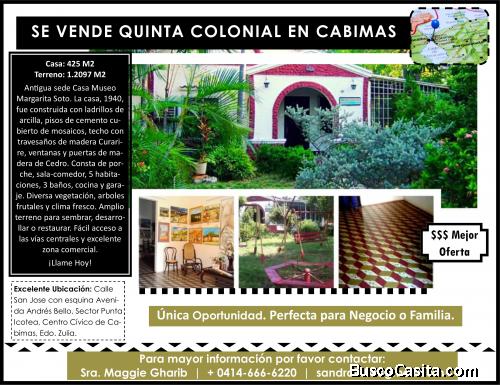 SE VENDE QUINTA COLONIAL EN CABIMAS