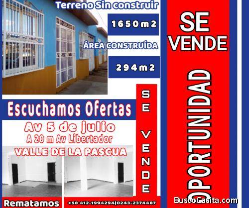 3 locales comerciales + Terreno 1650mt2