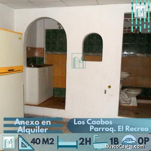 Se alquila Anexo 40m2 2h/1b/0p Los Caobos