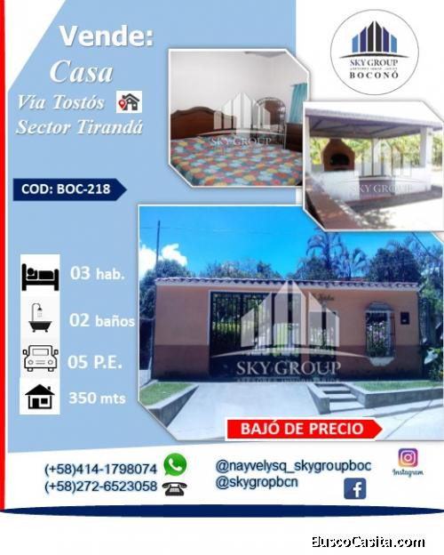 CASA EN TIRANDÀ, VIA TOSTOS, COD: BOC-218