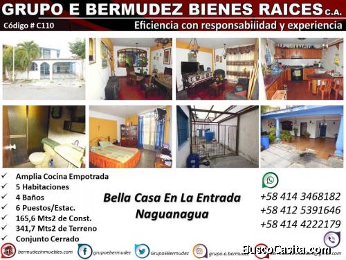 Casa En Venta. La Entrada, Naguanagua. 166 M2 Const. / 342 M2 Terreno.