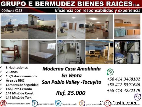 Espectacular Casa En Conjunto Cerrado San Pablo Valley. Amoblada.