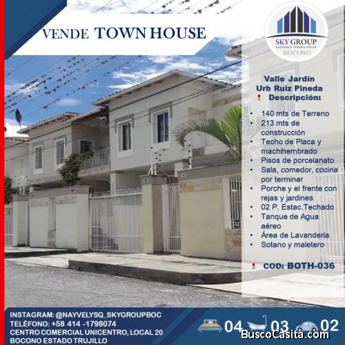 SKY GROUP BOCONO VENDE TOWN HOUSE EN URB RUIZ PINEDA