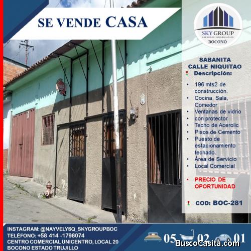 SKY GROUP VENDE CASA EN LA SABANITA