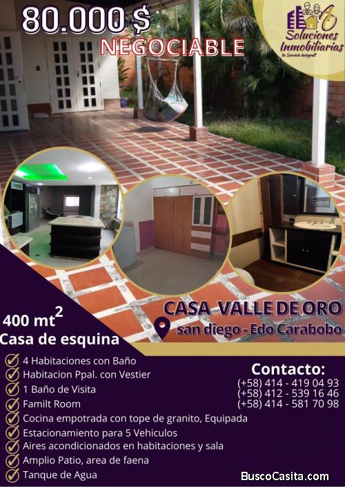 Hermosa Casa en Venta. Conj. Res. Valle de Oro. 400 m2