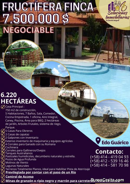 Fructífera Finca excelentemente ubicada, en Guárico