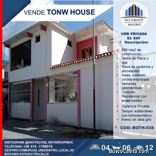 SKY GROUP VENDE TOWN HOUSE EN URB.PRIVADA EL SAY