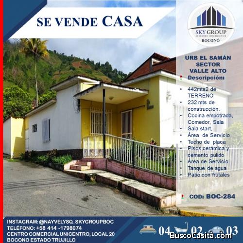 SKY GROUP VENDE CASA EN URB.EL SAMAN