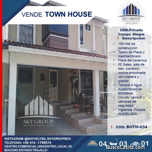 SKY GROUP VENDE TOWN HOUSE AMOBLADO EN URB PRIVADA CAMPO ALEGRE