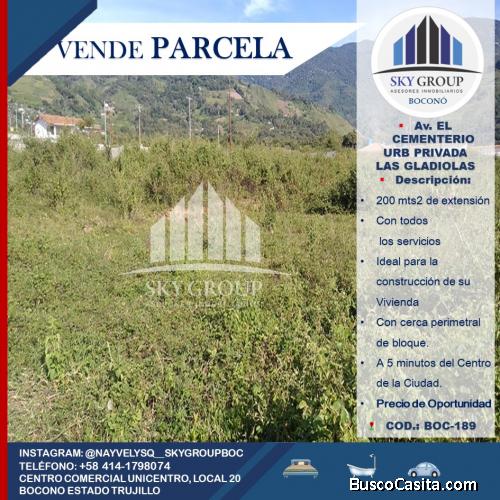 SKY GROUP DE BOCONO VENDE PARCELA EN URB LAS GLADIOLAS