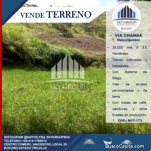 SKY GROUP INMOBILIARIA DE BOCONO VENDE TERRENO EN CHANDA