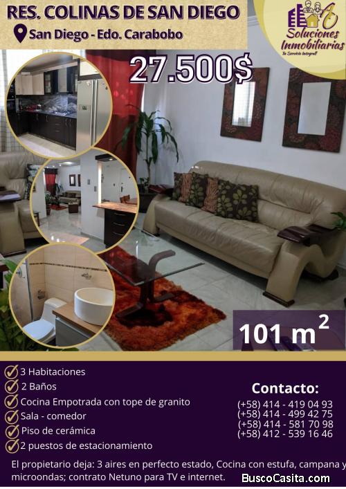 Hermoso Apartamento en Res. Colinas de San Diego II