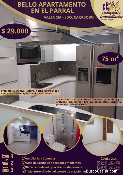 Hermoso Apartamento en Urb. El Parral. 75 m2. VENTA  