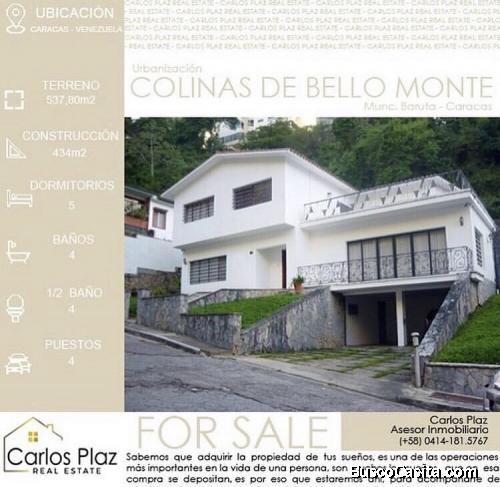 COLINAS DE BELLO MONTE. HERMOSA QUINTA DE 2 NIVELES 