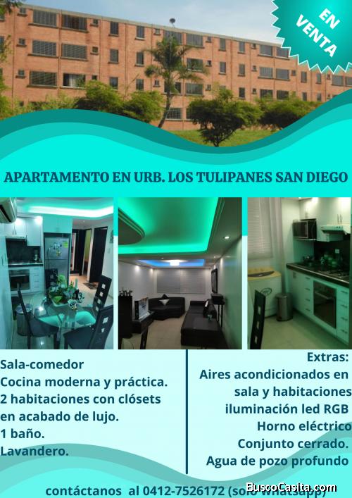 En venta hermoso apartamento en la Urb. Los Tulipanes San Diego 