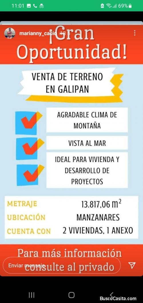 Terreno con casa en Galipan 