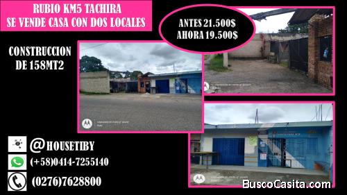 SE VENDE CASA PARA REMODELAR CON DOS LOCALES EN RUBIO KM5