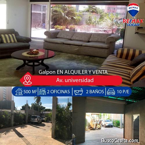 Galpón en alquiler y Venta Maracaibo en la Av universidad 05/10/21