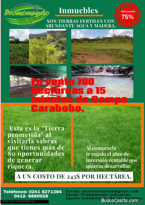 La “Tierra prometida” puede ser tuya por una cifra alcanzable y esta en Campo Carabobo Valencia.