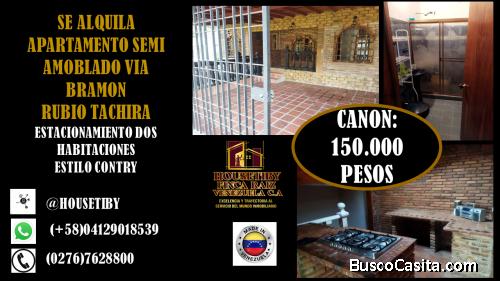 ALQUILO APARTAMENTO VIA BRAMON RUBIO TACHIRA