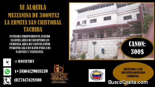 SE ALQUILA MEZZANINA LA ERMITA SAN CRISTOBAL TACHIRA