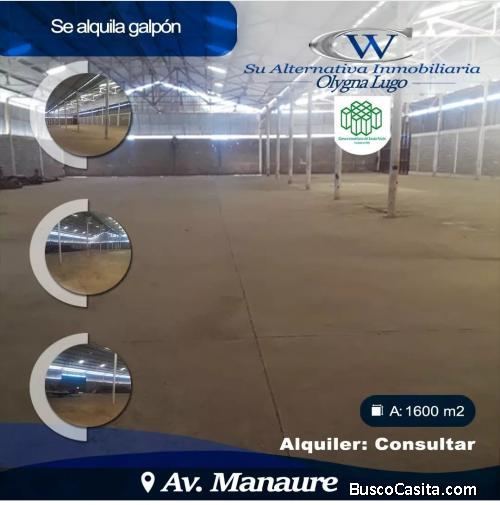 SE ALQUILA GALPON AV. MANAURE, CORO.