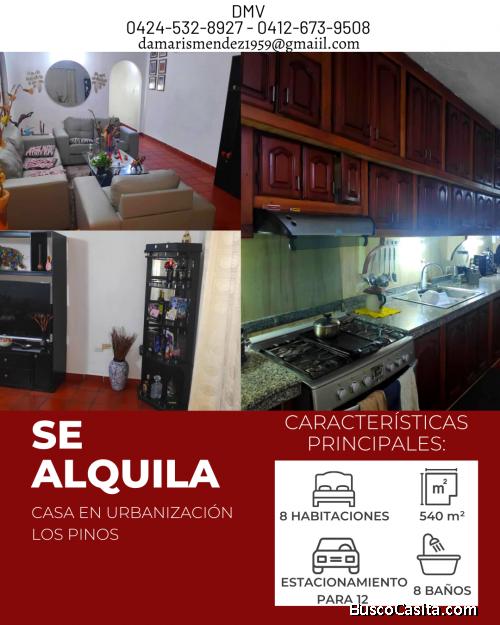 SE ALQUILA CASA EN LOS PINOS