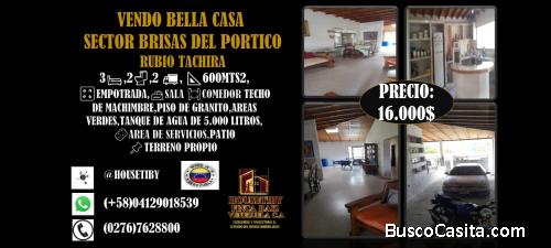 VENDO LA CASA QUE NECESITAS BRISAS DEL PORTICO RUBIO TACHIRA