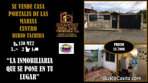 VENDO CASA CERQUITA DEL CENTRO DE RUBIO TACHIRA