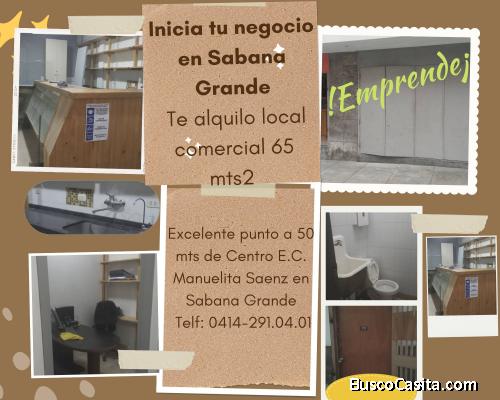 Alquiler de local comercial en Sabana Grande Caracas a nivel de calle.