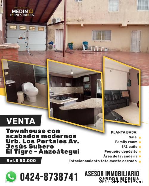 En Venta Townhouse Urb. Los Portales El Tigre Anzoátegui 