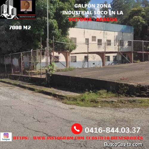 Galpón de 7000 M2. ubicado en la zona industrial de Soco en La Victoria Edo. Aragua,