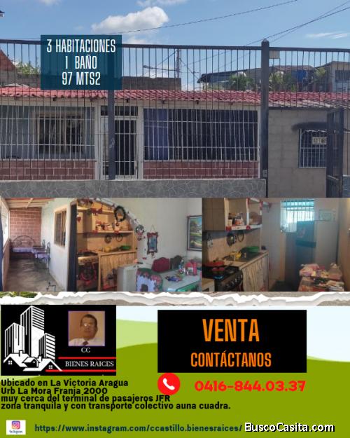  ccastillo.bienesraices Se vende casa La Victoria, Urb. La Mora franja 2000,