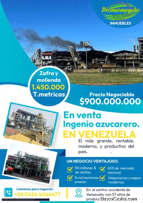 Ingenio azucarero en venta en Venezuela 