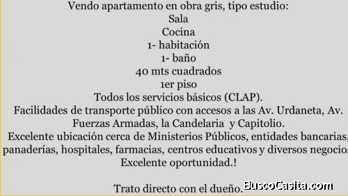VENDO APARTAMENTO TIPO ESTUDIO, VIVIENDA O DEPOSITO